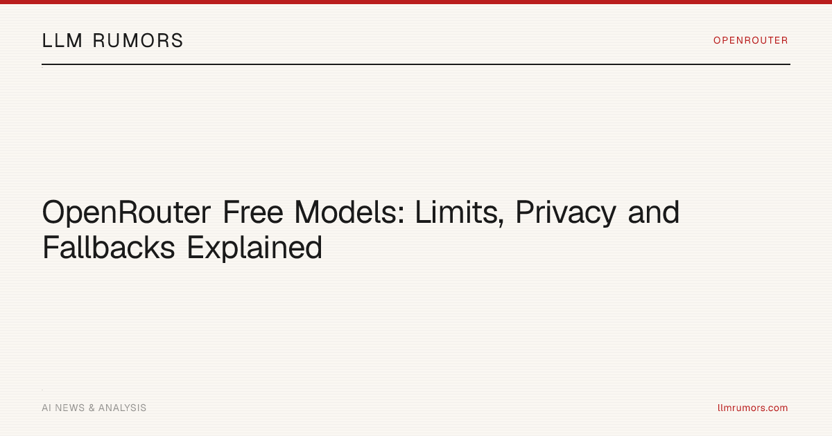 OpenRouter Free Models: Limits, Privacy and Fallbacks Explained | LLM ...